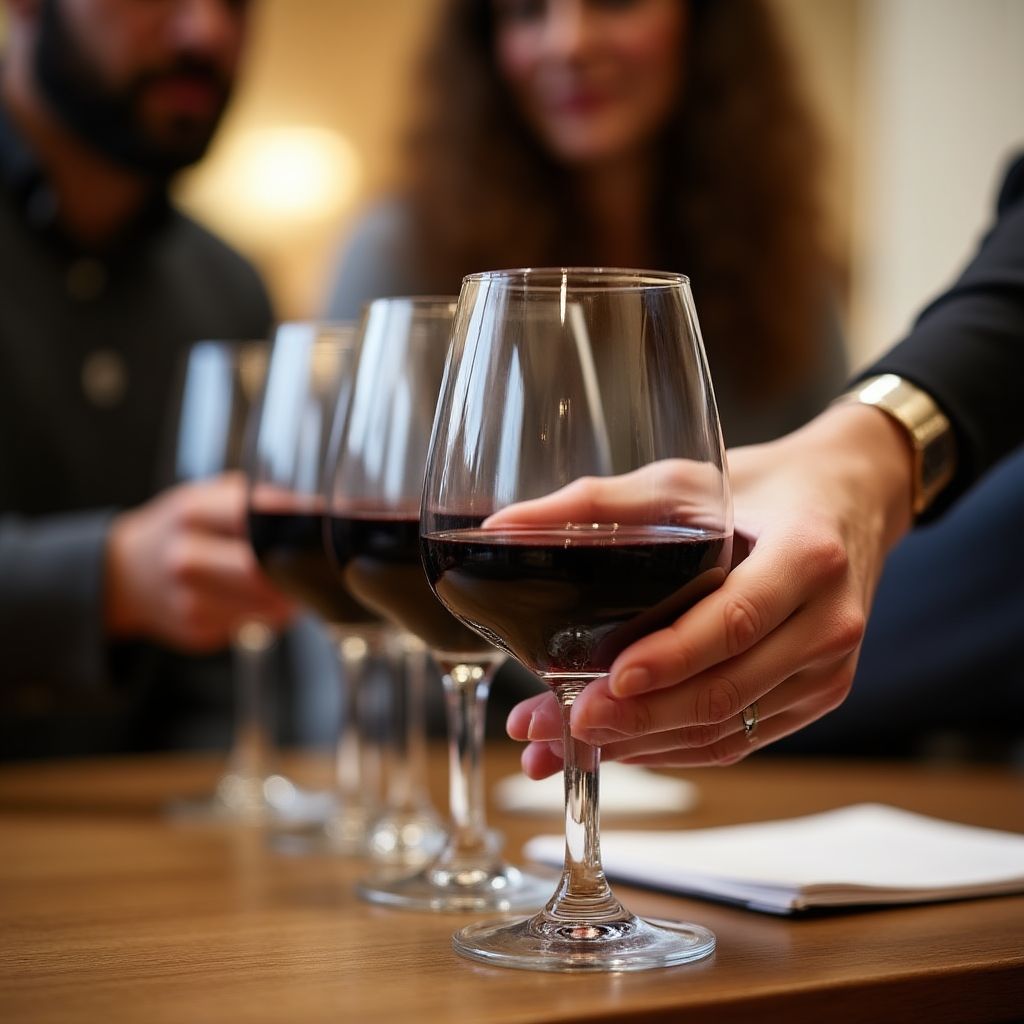 Expert-led wine tasting session